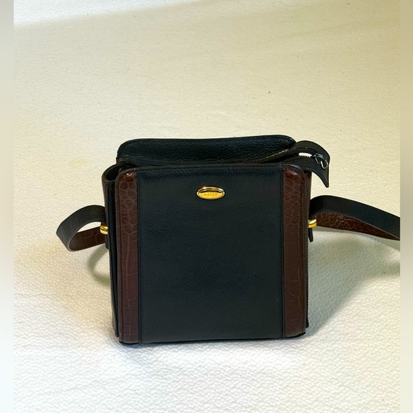 Bally - Brown Pebbled Leather & Alligator Embossed Rectangle Crossbody - Picture 1 of 2